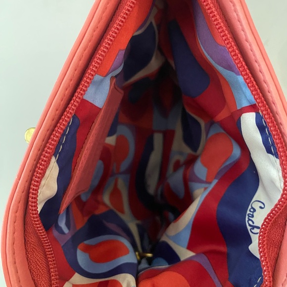 Coach Pink and Gold Wristlet Clutch with Turn-Lock Closure - Picture 5 of 6